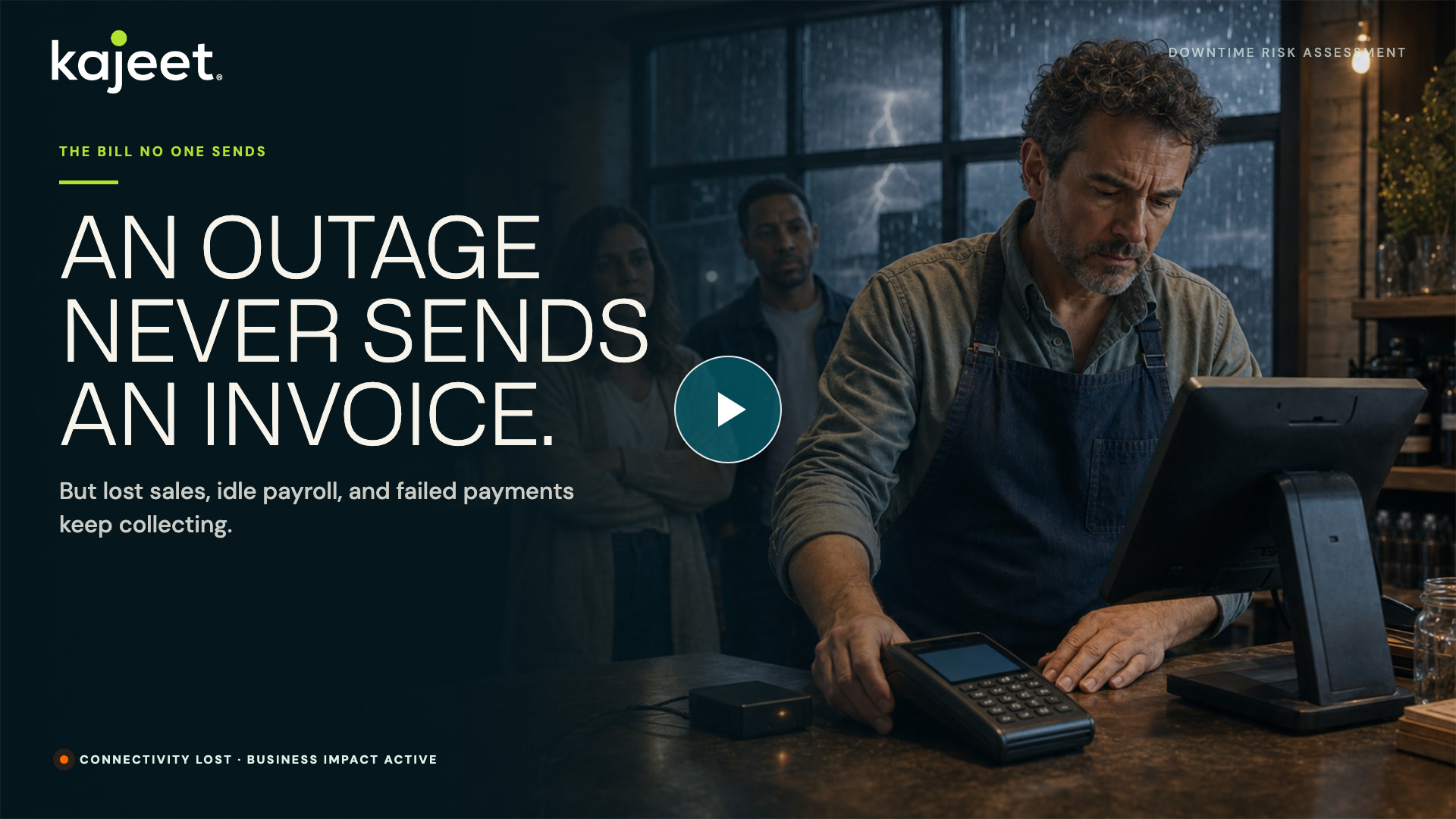 An outage at a business point-of-sale terminal